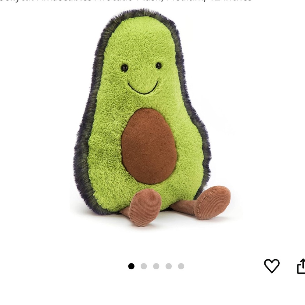 Jellycat Green and Brown Avocado Stuffed Animal